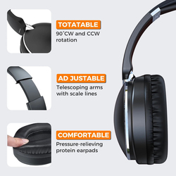 Joyroom Dual Model Foldable Wired and Wireless On-Ear Headsets, Black