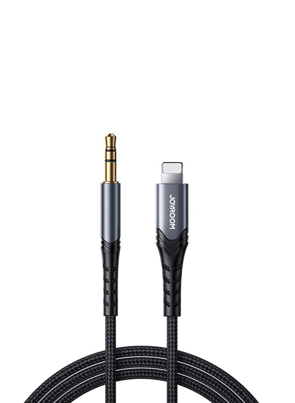 Joyroom 2-Meter 3.5mm Hi-Fi Audio Aux Cable, Lightning to 3.5mm Jack for Apple Devices, SYA02, Black