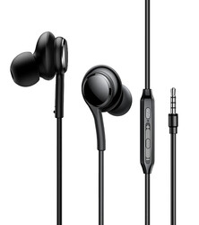 Joyroom 3.5Mm Wired In-Ear Headphones, Deep And Powerful Pure Bass Sound, Button Remote/Mic, Tangle-Free Flat Cable, Ultra Comfortable Fit 1.2M Black
