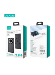 Usams LED Display 10000mAh QC3.0 + PD 20W Portable Magnetic Wireless Fast Charging Powerbank with Holder, Blue