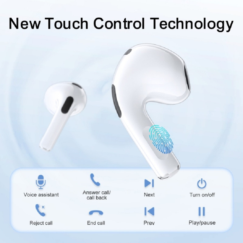 Joyroom New JR-T03S Plus Bluetooth TWS In-Ear Earphones with Charging Case, White
