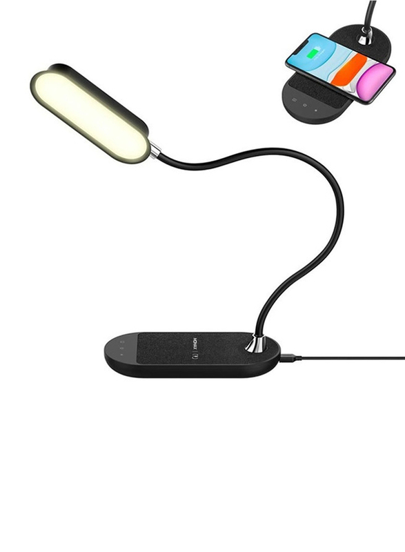 Momax Warm/Cool/Natural White Q-LED Flex Mini Lamp with QL5D Wireless Charger, Black