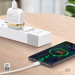 Ldnio Quick Charge 3.0 Type-C Port Travel USB Wall Mobile Phone Fast Charger, White
