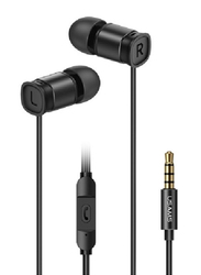 Usams EP-46 Aluminium Alloy 3.5mm Jack In-Ear Headphones, Black