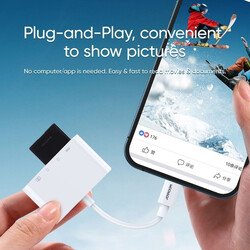 Joyroom Multifunctional OTG 4-In-1 Fast Charging Cable Phone Adapter SD TF For Apple iPhone White