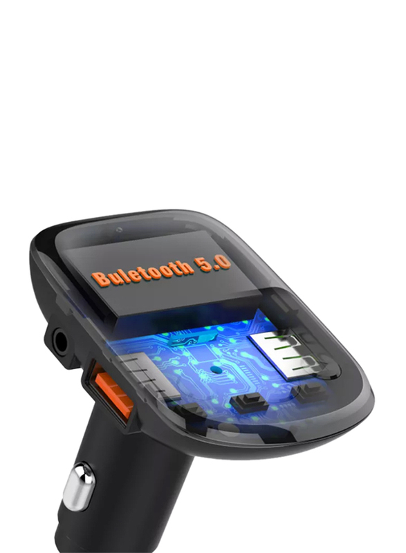 Ldnio Bluetooth FM Transmitter Fast Car Charger, Black