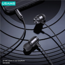 Usams High Quality Stereo 3.5mm Jack In-Ear Earphone with Mic, Black