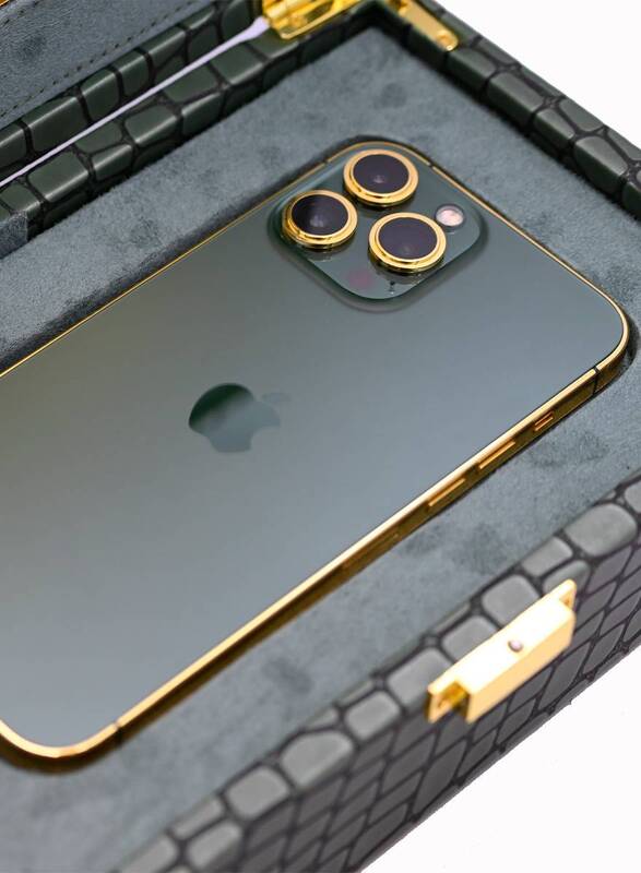 Caviar Luxury 24k Gold Plated Frame Customized iPhone 15 Pro Max 512 GB Royal Green Titanium