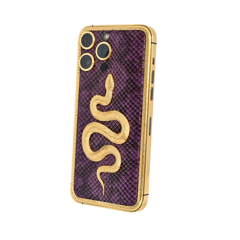 

Caviar Luxury 24K Gold Customized iPhone 14 Pro Max 128 GB Leather Exotic Snake Limited Edition, UAE Version