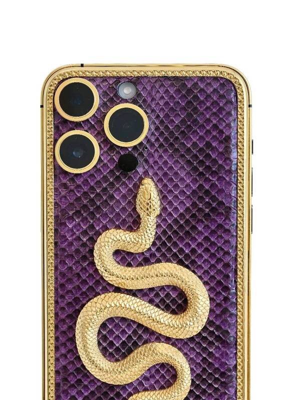 Caviar Luxury 24k Gold Plated Customized iPhone 15 Pro 256 GB Gold Titanium Snake