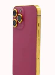 Caviar Luxury 24k Gold Plated Frame Customized iPhone 15 Pro 128 GB Pink Titanium