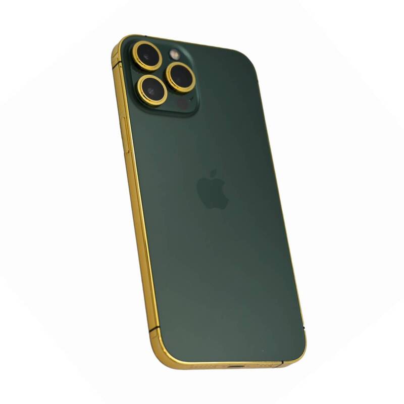 Caviar Luxury 24k Gold Plated Frame Customized iPhone 15 Pro 256 GB Royal Green Titanium