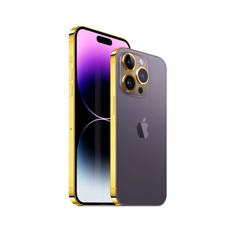 

Caviar Luxury 24k Gold Customized iPhone Pro Max Gold Frame 512 GB Purple, UAE Version