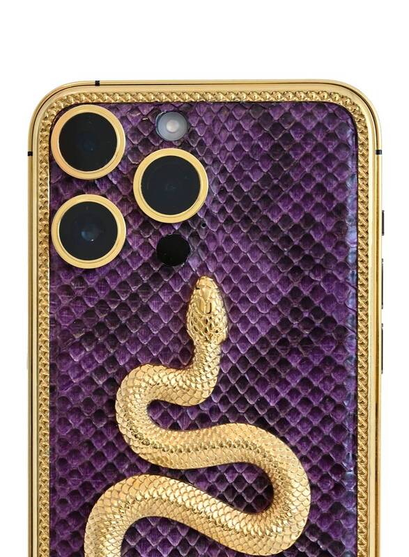 Caviar Luxury 24k Gold Plated Customized iPhone 15 Pro Max 512 GB Gold Titanium Snake