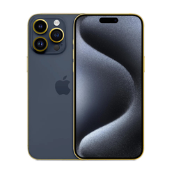 Caviar Luxury 24k Gold Plated Frame Customized iPhone 15 Pro Max 512 GB Blue Titanium