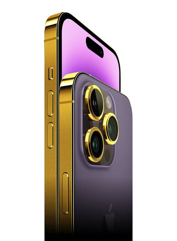 Caviar Luxury 24k Gold Plated Frame Customized iPhone 15 Pro 256 GB Purple Titanium
