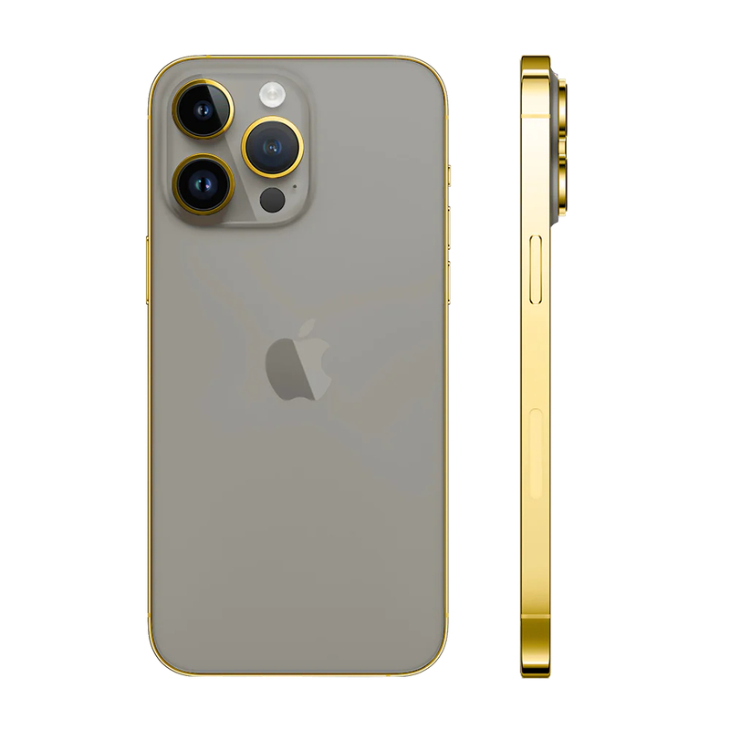 Caviar Luxury 24k Gold Plated Frame Customized iPhone 15 Pro Max 1 TB Natural Titanium