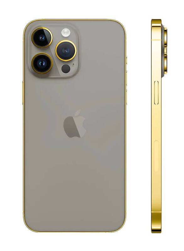 Caviar Luxury 24k Gold Plated Frame Customized iPhone 15 Pro 256 GB Natural Titanium