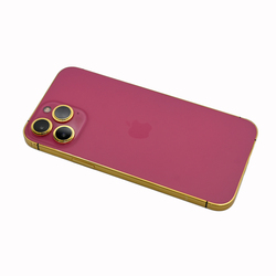 Caviar Luxury 24K Gold Frame Customized iPhone 14 Pro Max 256 GB Pink, UAE Version