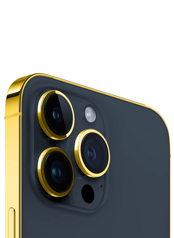 Caviar Luxury 24k Gold Plated Frame Customized iPhone 15 Pro Max 1 TB Blue Titanium