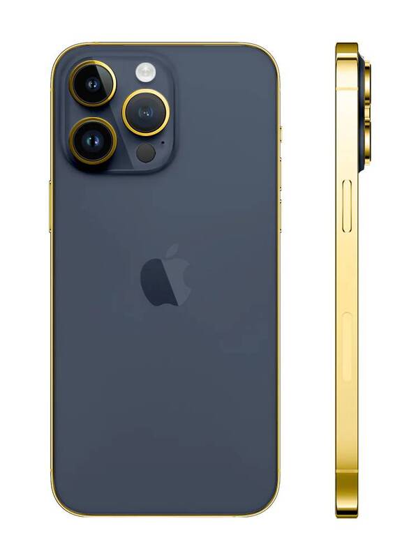 Caviar Luxury 24k Gold Plated Frame Customized iPhone 15 Pro 1 TB Blue Titanium