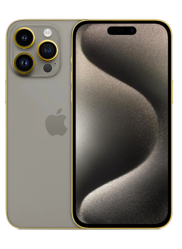 Caviar Luxury 24k Gold Plated Frame Customized iPhone 15 Pro Max 1 TB Natural Titanium
