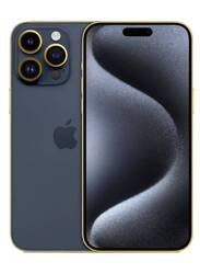 Caviar Luxury 24k Gold Plated Frame Customized iPhone 15 Pro 512 GB Blue Titanium