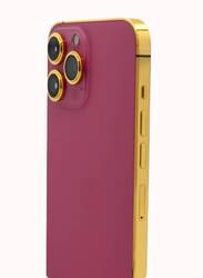 Caviar Luxury 24k Gold Plated Frame Customized iPhone 15 Pro Max 256 GB Pink Titanium