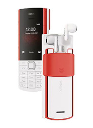 Nokia 5710 Xpressmusic 128MB White/Red, 48MB RAM, 4G LTE, Dual Sim Smartphone, Middle East Version