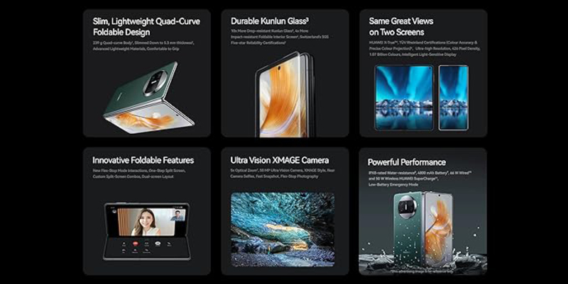 Huawei Foldable Mate X3 512GB Black, 12GB RAM, 4G, Dual SIM Smartphone