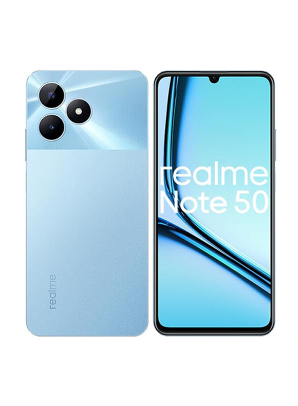 

Realme Note 50 128GB Sky Blue, 4GB RAM, 4G, Dual Sim Smartphone, Middle East Version