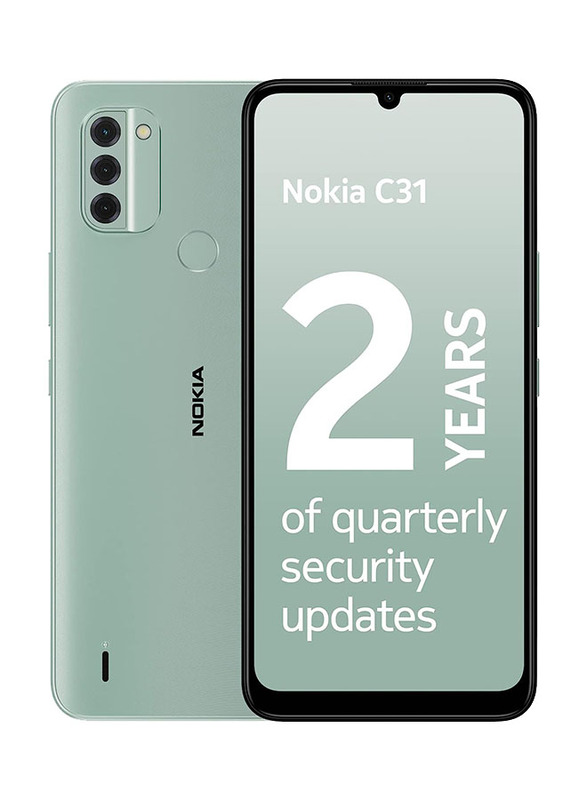 Nokia C31 128GB Mint, 4GB RAM, 4G LTE, Dual Sim Smartphone, Middle East Version