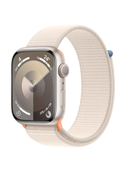 Apple Watch Series 9 - 41mm Smartwatch, GPS, MR8V3, Starlight Aluminum Case with Starlight Sport Loop