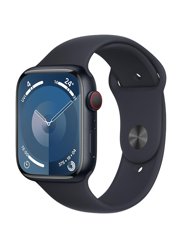 Apple Watch Series 9 - 41mm S/M Smartwatch, GPS + Cellular, MRHR3, Midnight Aluminium Case with Midnight Sand Sport Band