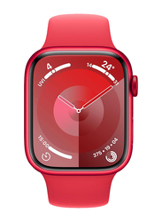 Apple Watch Series 9 - 45mm S/M Smartwatch, GPS, MRXJ3, Red Aluminum Case with Red Sport Band