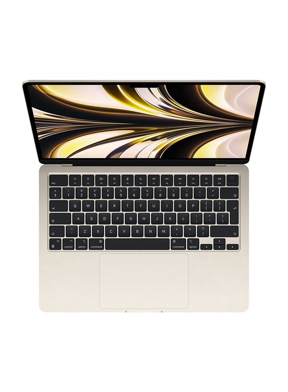 Apple MacBook Air (2022) Laptop, 13.6" Liquid Retina Display, Apple M2 Chip 8-Core, 512GB SSD, 8GB RAM, 10-Core GPU, EN KB, macOS, MLY23, Starlight, International Version