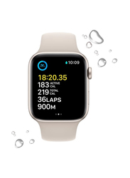 Apple SE 40mm Smartwatch, GPS, Starlight Aluminium Case with Starlight Sport Band