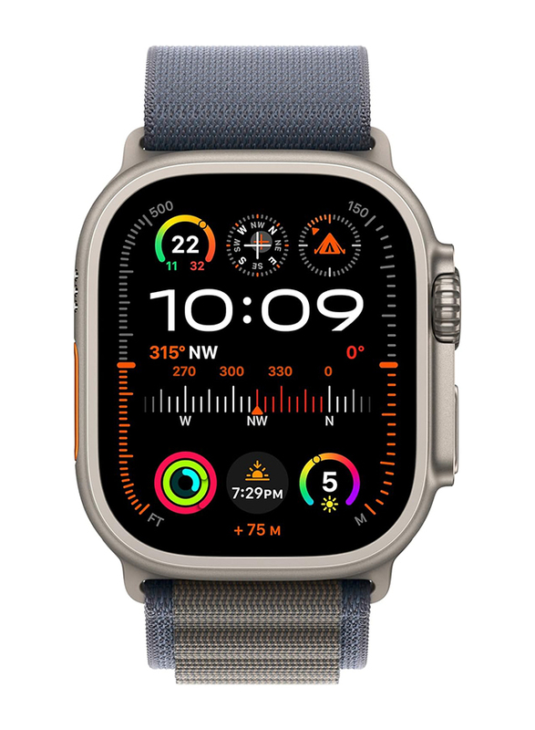 Apple Watch Ultra 2 - 49mm Small Smartwatch, GPS + Cellular, MREK3, Titanium Case with Blue Alpine Loop