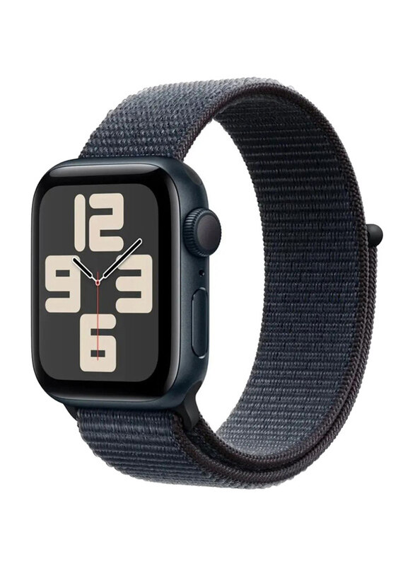 

Apple Watch SE 44mm Smartwatch, GPS + Cellular, Midnight Aluminium Case With Ink Blue Sport Loop Band