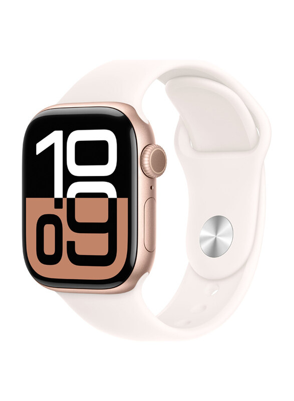 

Apple Watch Series 10 42mm Smartwatch, GPS + Cellular, Rose Gold Aluminium Case with Light Blush Sport Band