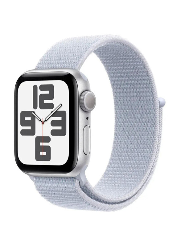 

Apple Watch SE 44mm Smartwatch, GPS, Silver Aluminium Case With Blue Cloud Sport Loop Band