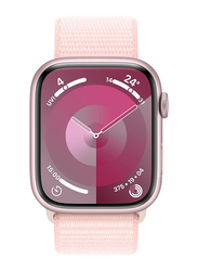 Apple Watch Series 9 - 41mm Smartwatch, GPS, MRJ13, Pink Aluminum Case with Light Pink Sport Loop