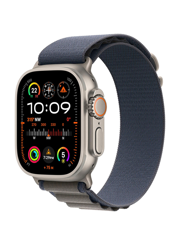 Apple Watch Ultra 2 - 49mm Medium Smartwatch, GPS + Cellular, MREP3, Titanium Case with Blue Alpine Loop