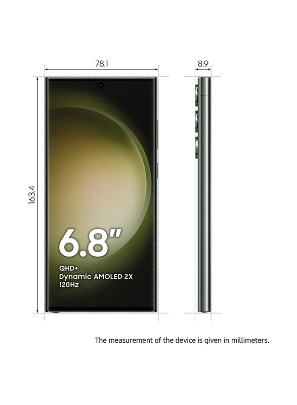 Samsung Galaxy S23 Ultra 512GB Green, 12GB RAM, 5G, Dual Sim Smartphone, Middle East Version
