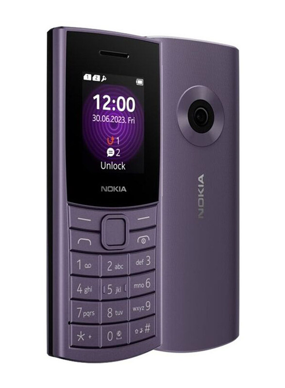 

Nokia 110 (2023) 128MB Arctic Purple, 48MB RAM, 4G, Dual Sim Normal Mobile Phone, Middle East Version