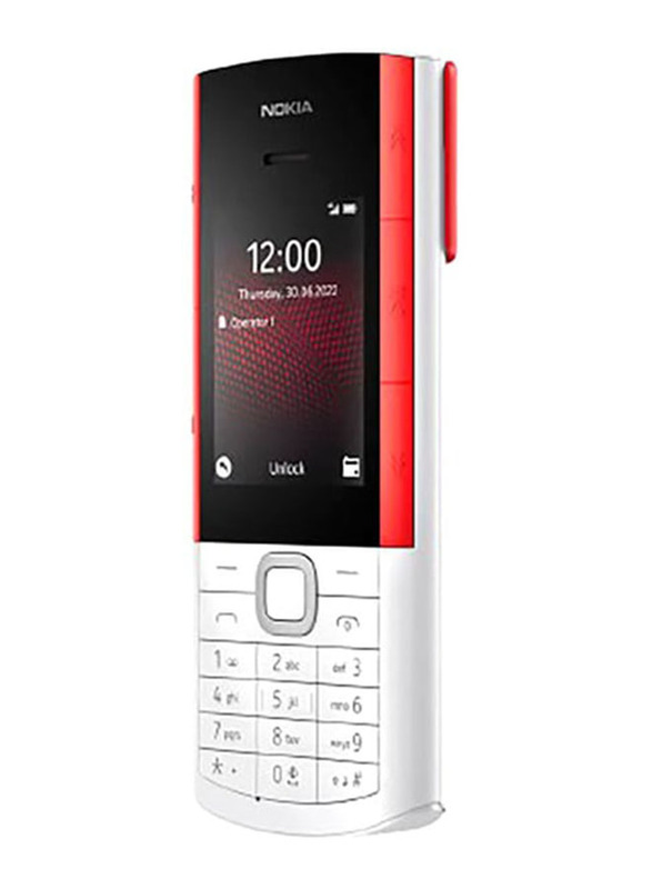 Nokia 5710 Xpressmusic 128MB White/Red, 48MB RAM, 4G LTE, Dual Sim Smartphone, Middle East Version