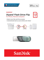 SanDisk 128GB iXpand Flash Drive Flip, USB 3.1, SDIX90N-128G-GN6NE, Black