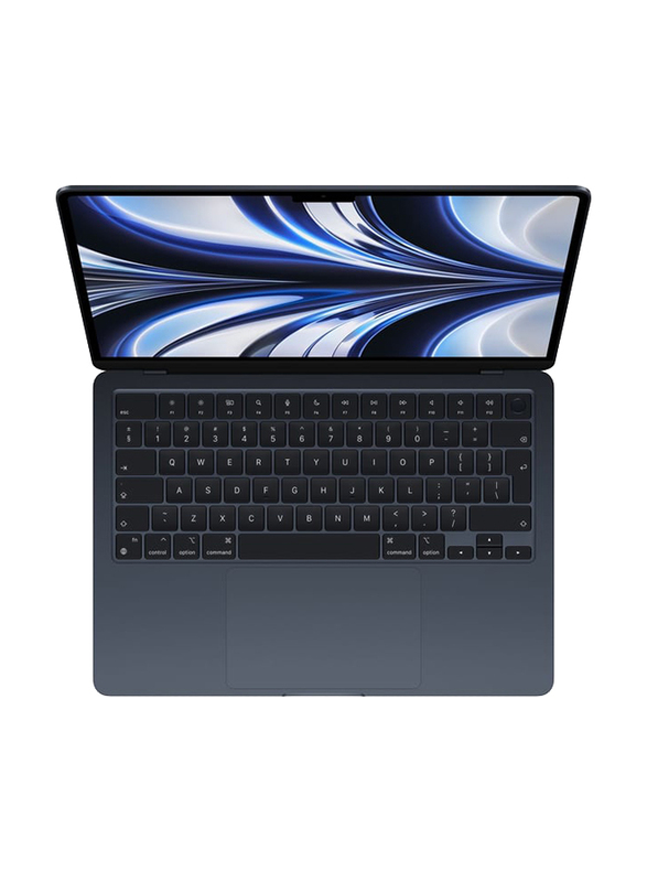 Apple MacBook Air (2022) Laptop, 13.6" Liquid Retina Display, Apple M2 Chip 8-Core, 512GB SSD, 8GB RAM, 10-Core GPU, EN KB, macOS, MLY43, Midnight, International Version