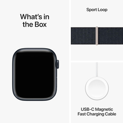 Apple Watch Series 9 - 41mm Smartwatch, GPS, MRHU3, Midnight Aluminum Case with Midnight Sport Loop