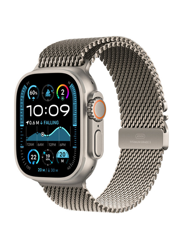 

Apple Watch Ultra 2 49mm Smartwatch, GPS + Cellular, Natural Titanium Case with Natural Titanium Milanese Loop Band